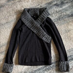 Le Chateau Charcoal and Black Turtleneck Sweater